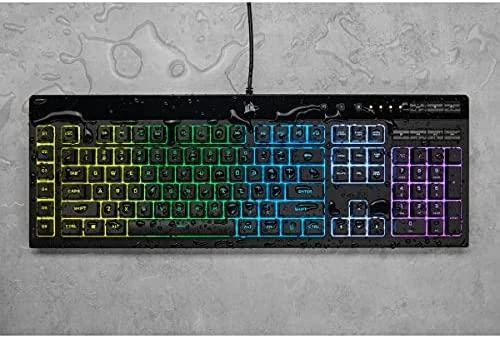 Žaidimų klaviatūra Corsair K55 RGB Pro su 5 zonų RGB pašvietimu, DE išdėstymas