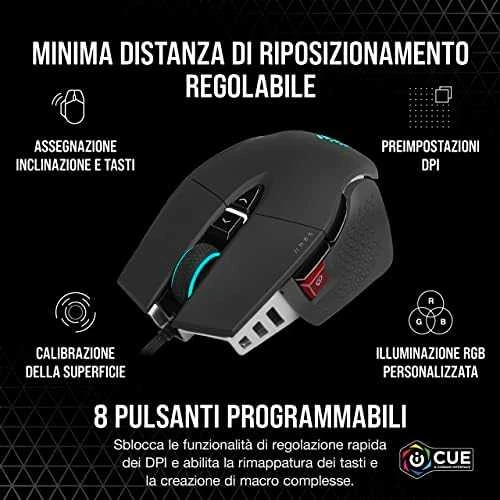 Corsair | Tunable FPS Pelė žaidimams | M65 RGB ULTRA | Pelė žaidimams | Optinė | su laidu | Juodas | Yes
