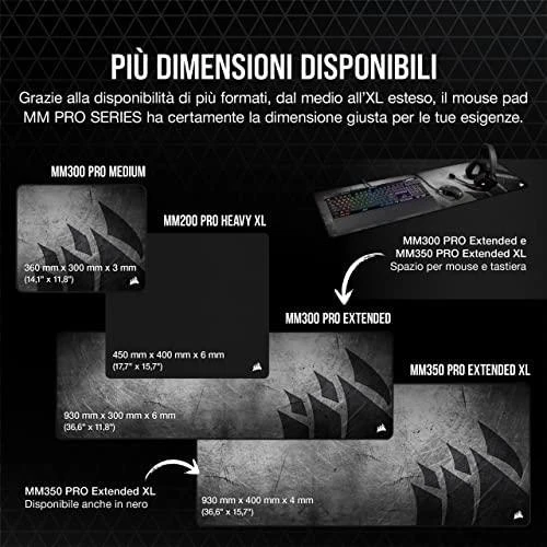 Pelės kilimėlis žaidimams Corsair MM350 PRO Premium Spill-Proof Cloth Gaming Mouse Pad – Extended XL, Juodas