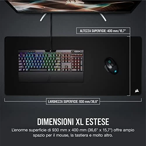 Pelės kilimėlis žaidimams Corsair MM350 PRO Premium Spill-Proof Cloth Gaming Mouse Pad – Extended XL, Juodas