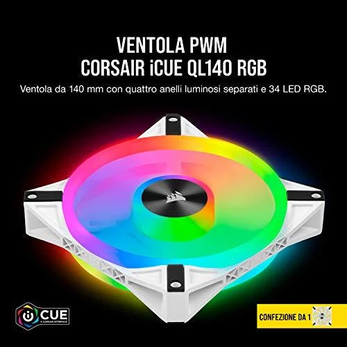 Aušint. CORSAIR 140*140*25 QL140 RGB LED