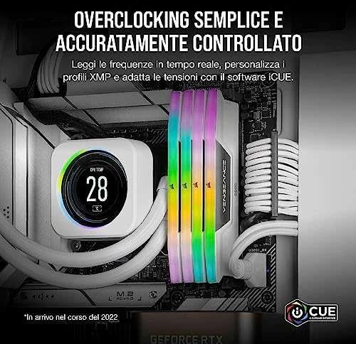 RAM CORSAIR DDR5 6000MT/s 32GB 2x16GB DIMM Unbuffered 36-44-44-96 Std PMIC XMP 3.0 VENGEANCE RGB DDR5 Baltas Heatspreader Juodas PCB 1.4V