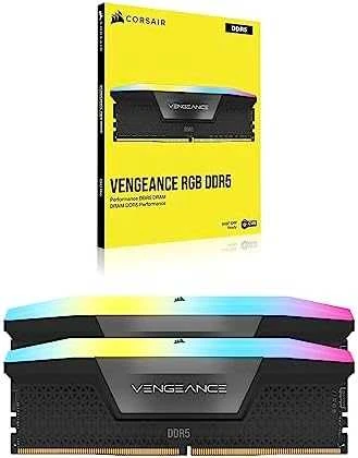 RAM CORSAIR VENGEANCE RGB 64GB 2x32GB DDR5 6000MT/s DIMM Be buferio 30-36-36-76 Std PMIC XMP 3.0 Juodas Heatspreader RGB LED 1.4V