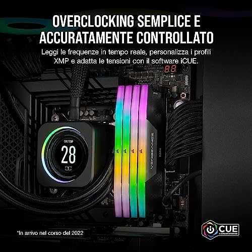 RAM CORSAIR VENGEANCE RGB 64GB 2x32GB DDR5 6000MT/s DIMM Be buferio 30-36-36-76 Std PMIC XMP 3.0 Juodas Heatspreader RGB LED 1.4V
