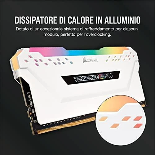 RAM 32 GB PC 3200 CL16 CORSAIR KIT (2x16 GB) VENGEANCE RGB W mažmeninė prekyba