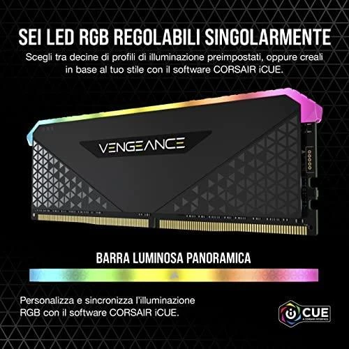 RAM Corsair VENGEANCE RGB RS 32 GB, DDR4, 3200 MHz, kompiuteris/serveris, registracijos Nr., ECC Nr.