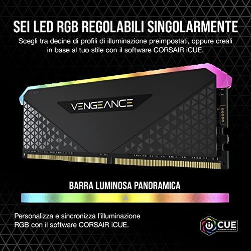 RAM Corsair Vengeance RGB RS Juodas 64GB Kit (2x32GB) DDR4-3600 CL18 DIMM atmintis