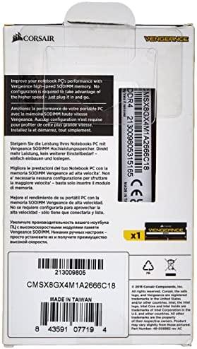 Nešiojamo kompiuterio atmintis Corsair Vengeance Juodas 8GB DDR4-2666 CL18 SO-DIMM atmintis
