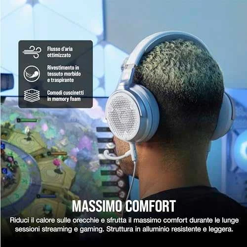 CORSAIR VIRTUOSO PRO su laidu Open Back Streaming/Ausinės Žaidimams Baltas