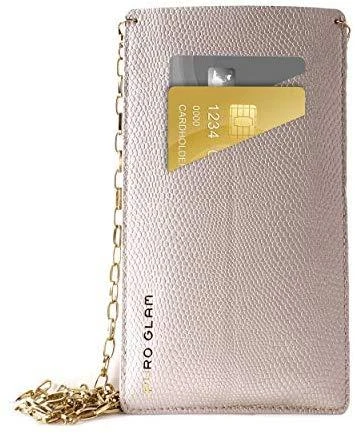 PURO GLAM Chain - Universal dėklas skirtas with 2 card slots w / auksinis chain XL mėlynas