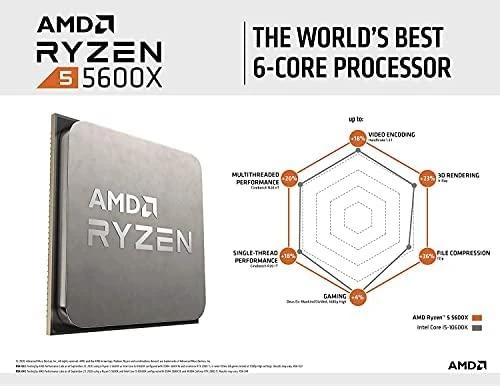 Procesorius AMD Ryzen 5 5600X, 3.7 GHz, 32 MB, 65 W