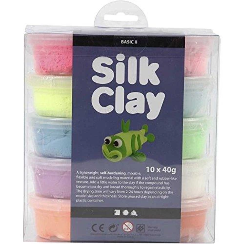 Silk Claycreative Toys Šilko molis - pagrindinės spalvos (10 x 40 g) (79146)