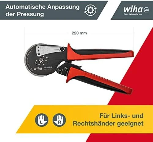 Replės kabelių jungčių užspaudimui WIHA (210 mm)