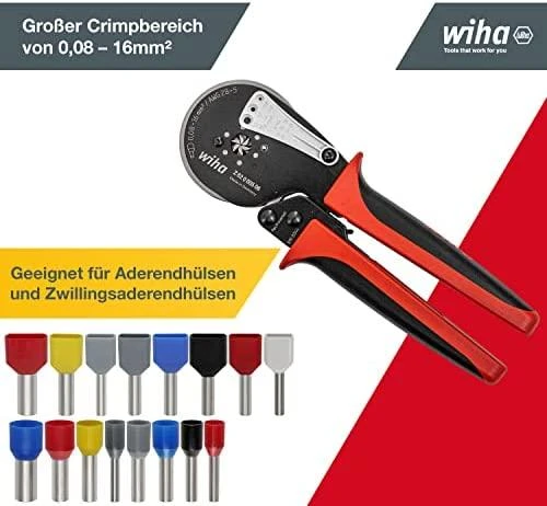 Replės kabelių jungčių užspaudimui WIHA (210 mm)