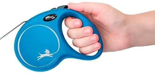 Flexi New Classic M pavadėlis šunims iki 20kg virvinis 5m mėlynos spalvos