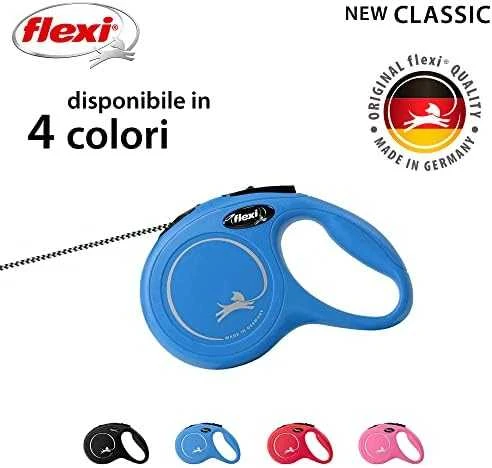 Flexi New Classic XS pavadėlis šunims iki 8kg virvinis 3m mėlynos spalvos