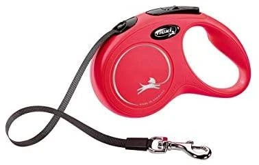 Flexi New Classic XS pavadėlis šunims iki 12kg juostinis 3m raudonos spalvos