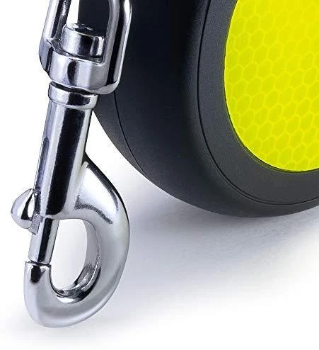 Flexi New Neon S pavadėlis šunims iki 15kg juostinis 5m geltonos spalvos