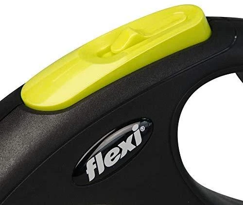 Flexi New Neon S pavadėlis šunims iki 15kg juostinis 5m geltonos spalvos