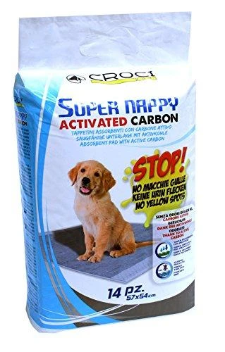 CROCI SUPER NAPPY Higieniniai paklotai su anglimi 57x54cm, 14vnt
