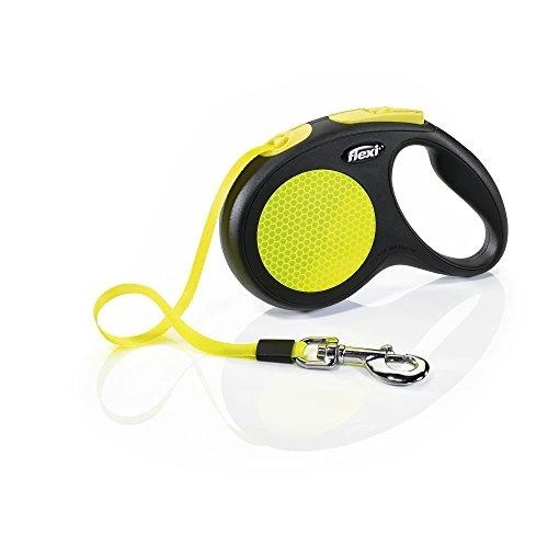 Flexi New Neon M pavadėlis šunims iki 25kg juostinis 5m geltonos spalvos