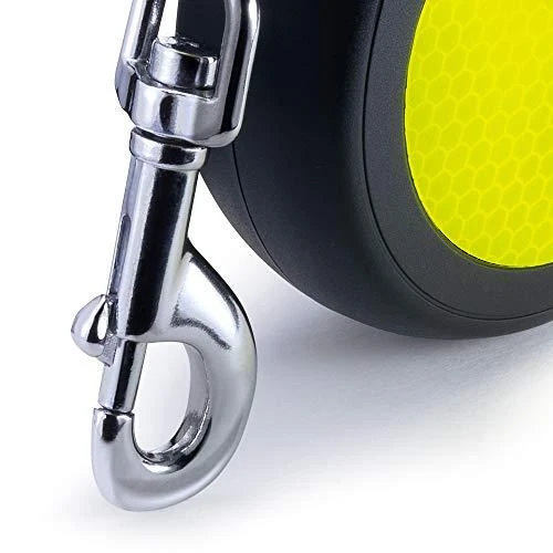 Flexi New Neon M pavadėlis šunims iki 25kg juostinis 5m geltonos spalvos