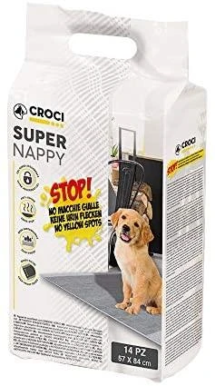 CROCI SUPER NAPPY Higieniniai paklotai su anglimi 84x57cm, 14vnt