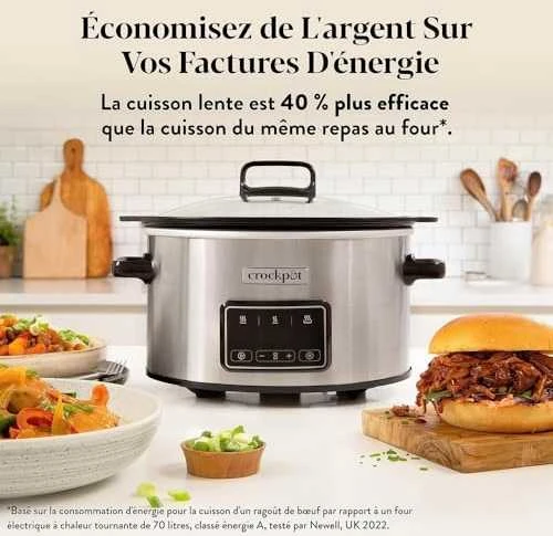 Crock Pot Crock-Puodas CSC112X 6,5 litro lėta viryklė (sidabrinė)