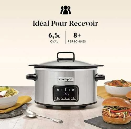 Crock Pot Crock-Puodas CSC112X 6,5 litro lėta viryklė (sidabrinė)