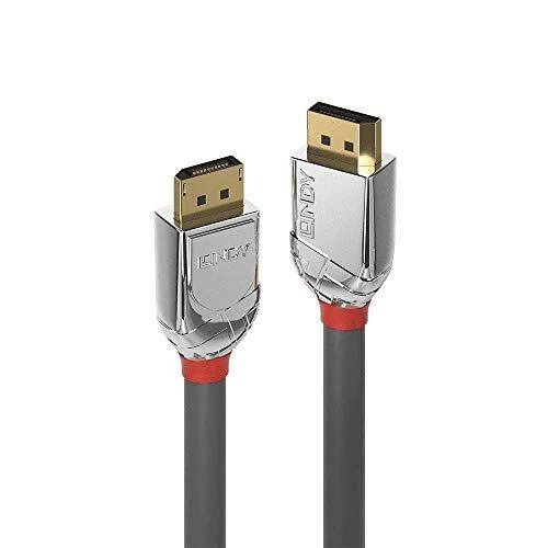 DisplayPort Kabelis - LINDY Cromo Line DisplayPort 1.4 Kabelis, M/M, 7680x4320@60Hz, 2 m, Pilkas