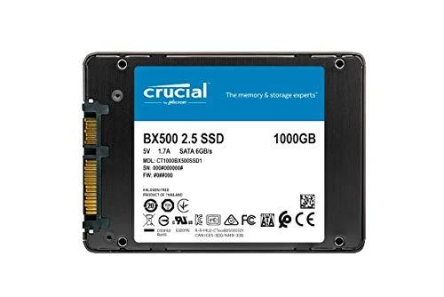 Crucial | BX500 | 1000 GB | SSD sąsaja SATA | Skaitymo greitis 540 MB/s | Rašymo greitis 500 MB/s