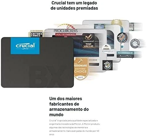 Kietasis diskas SSD Crucial BX500 500GB, Rašymo greitis 500 MB/s, Skaitymo greitis 550 MB/s