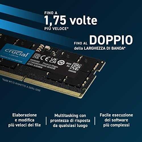 Nešiojamo kompiuterio atmintis Crucial Labai svarbus 16 GB DDR5-5600 SODIMM CL46 (16 Gbit)