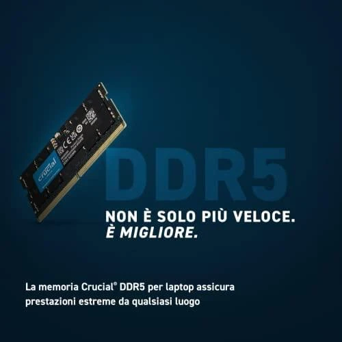 Nešiojamo kompiuterio atmintis PC atmintis Crucial Atmintis DDR5 SODIMM 16GB / 4800 CL40 (16Gbit)