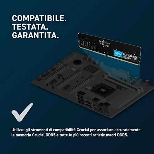 RAM Crucial 16GB DDR5-4800 UDIMM CL40 (16Gbit), EAN: 649528905628