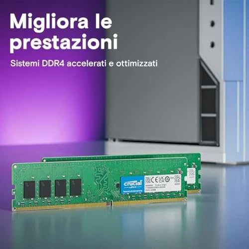 16 GB (2 x 8 GB) „Crucial DDR4-3200 CL22 UDIMM Single Rank RAM Atmintis Kit“