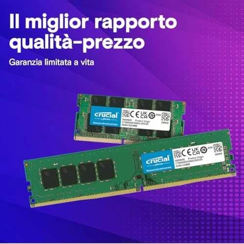 16 GB (2 x 8 GB) „Crucial DDR4-3200 CL22 UDIMM Single Rank RAM Atmintis Kit“