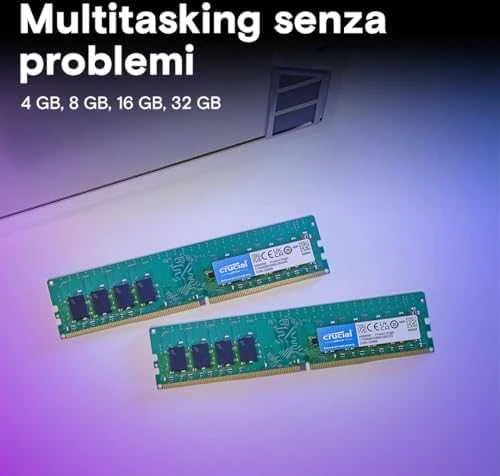 16 GB (2 x 8 GB) „Crucial DDR4-3200 CL22 UDIMM Single Rank RAM Atmintis Kit“