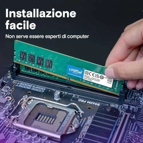16 GB (2 x 8 GB) „Crucial DDR4-3200 CL22 UDIMM Single Rank RAM Atmintis Kit“