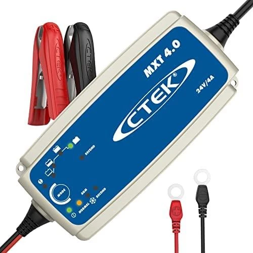 Ctek MXT 4.0 įkroviklis su gnybtų ir žiedinių jungčių komplektu