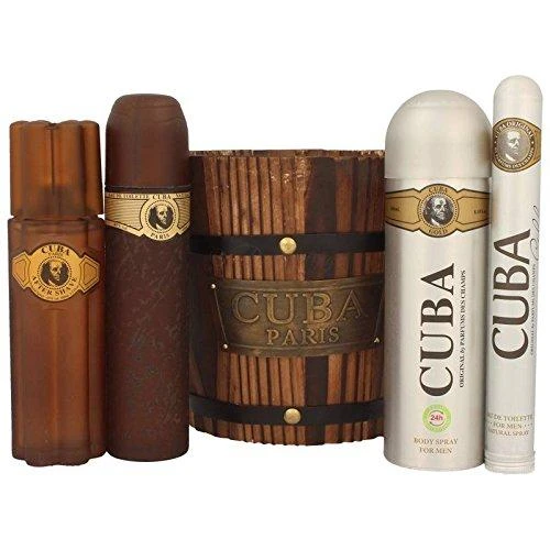 Cuba Gold rinkinys vyrams (EDT, 100 ml + priemonė po skutimosi, 100 ml + dezodorantas, 200 ml + EDT, 35 ml)