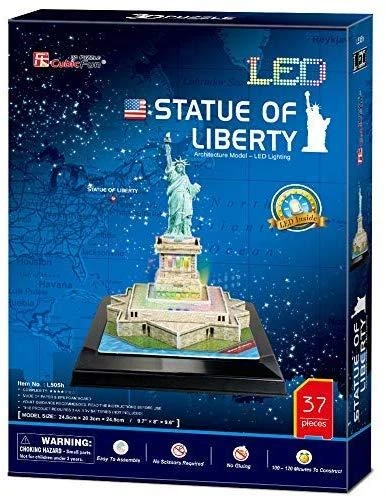 CUBICFUN 3D dėlionė „Laisvės statula“ (LED)