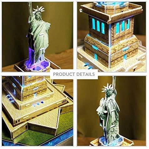 CUBICFUN 3D dėlionė „Laisvės statula“ (LED)