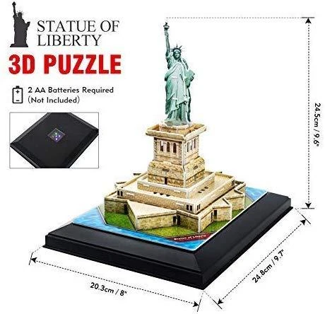 CUBICFUN 3D dėlionė „Laisvės statula“ (LED)