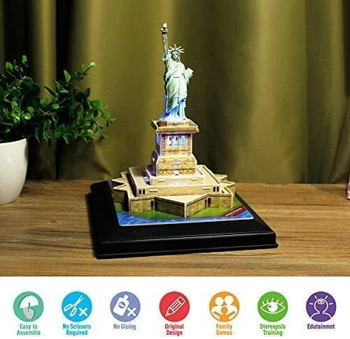 CUBICFUN 3D dėlionė „Laisvės statula“ (LED)