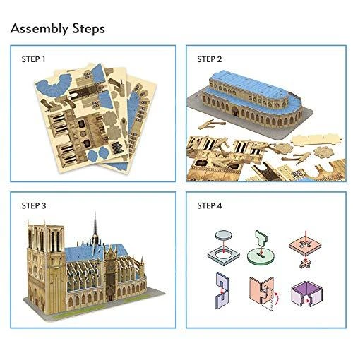 3D dėlionė su Notre Dame katedra CubicFun, 53 d.