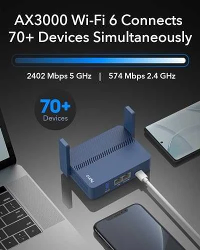 Belaidis Maršrutizatorius - Cudy AX3000 Gigabit Ethernet Wi-Fi 6 Mėlynas
