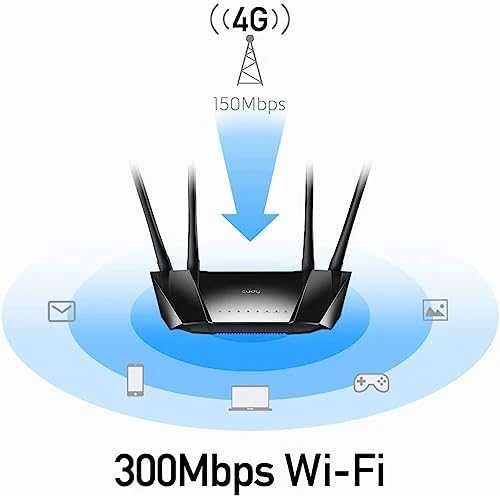 Maršrutizatorius PRIEIGOS TAŠKAS 4G LTE +ROUTER CUDY-LT400 2.4 GHz, 5 GHz, 300 Mbps