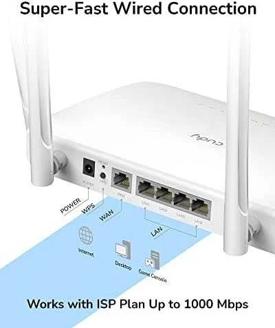 Belaidis Maršrutizatorius - Cudy WR1300 Dviejų Juostų Gigabit Ethernet Baltas