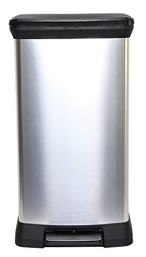 Curver Šiukšliadėžė su pedalu Deco, sidabrinė, 50l, stačiakampė